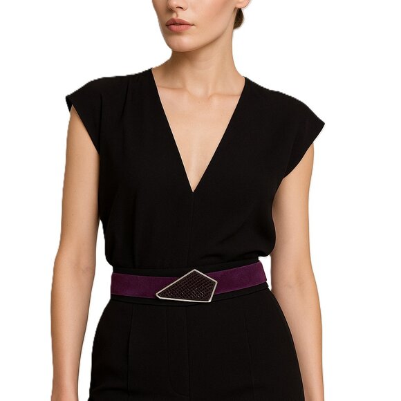 One of a Kind Banana Republic Purple Suede Leather Belt - Size Small - Picture 2 of 7